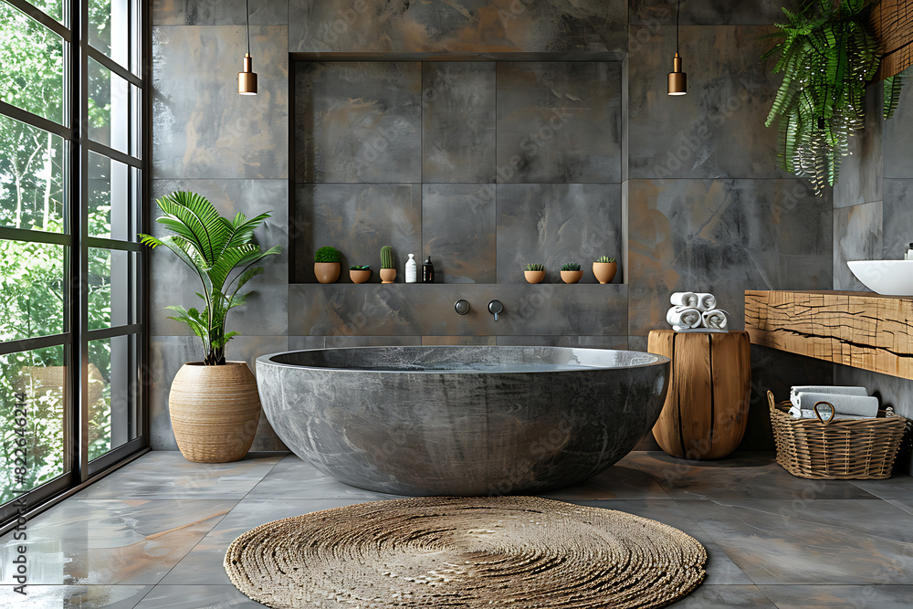 Spa Bathroom with Freestanding Tub and Rainfall Shower Spa Bathroom with Freestanding Tub and Rainfall Shower