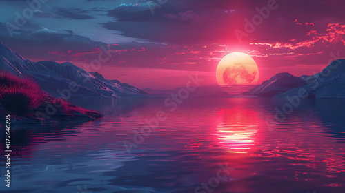 Serene Sunrise-Sunset Scene on a Blank Canvas