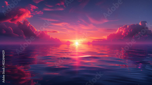 Mesmerizing Color Transition  Sunrise-Sunset on Empty Canvas