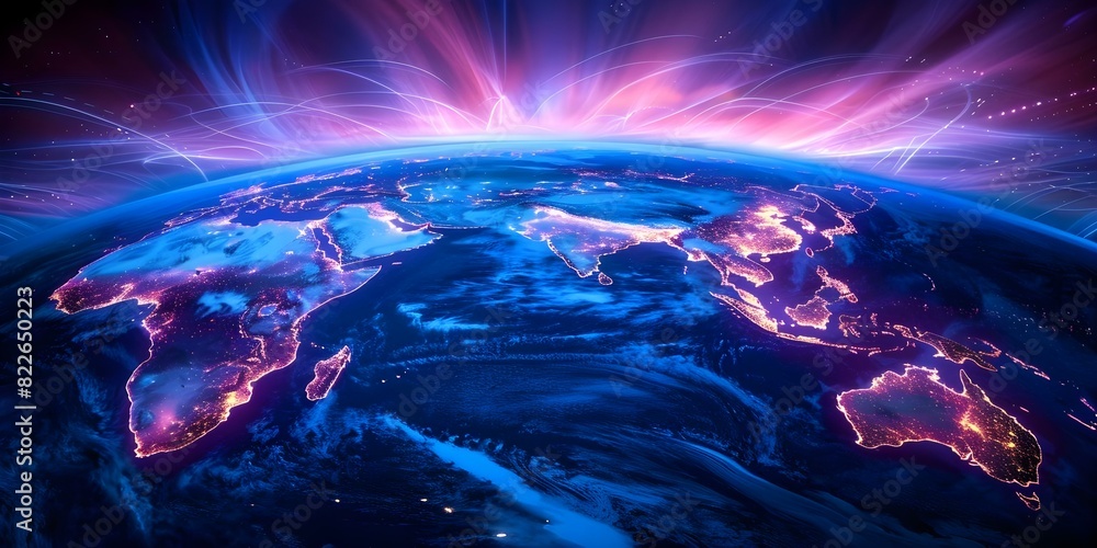 The Increasingly Fast Connectivity of Earth Drives Global Data Transfers and Intense Exchanges. Concept Connectivity, Global Data Transfers, Intense Exchanges