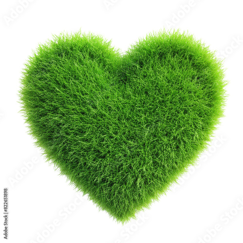 Grass with heart shaped Isolated on transparent background