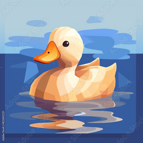 duck on the water watercolor logo