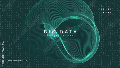 Digit Background. Computer intelligence: future research. Cloud of dots for software automation. 3D patterns of information particles. Ai Background.