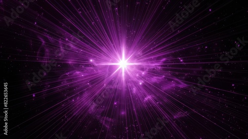 A bright purple starburst effect on a black background