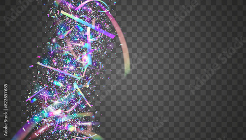 Iridescent Serpentine. Festive Background. Cristal Design. Falling Banner. 3d Pattern. Rainbow Glitter. Light Surprise Cristals. Pink Happy Burst. Blue Iridescent Serpentine