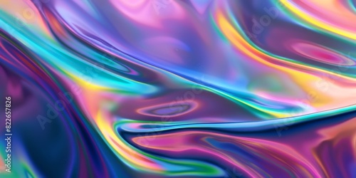 Abstract wavy iridescent holo 3D Background 
