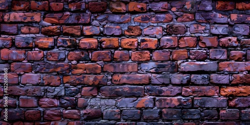 Close-up of weathered red brick wall for rustic background. Concept Brick Wall  Weathered Texture  Rustic Background  Close-Up Shots  Outdoor Photography