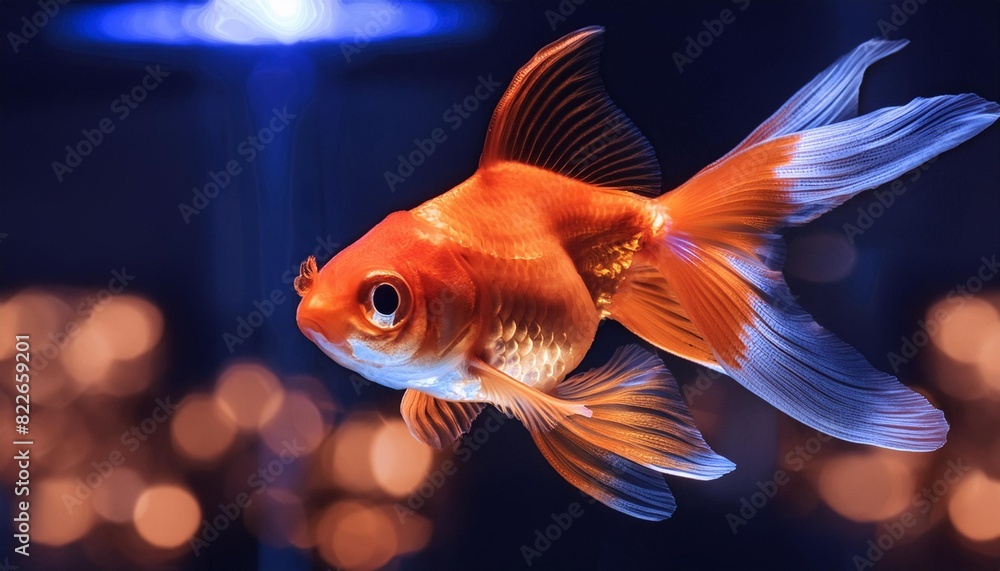 Gold fish goldfish single one in aquarium close up Gold fish goldfish single one in aquarium close up