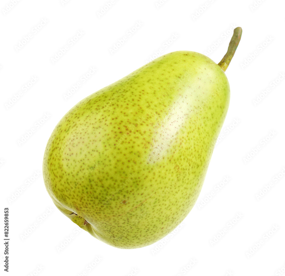 One tasty ripe pear on white background One tasty ripe pear on white background
