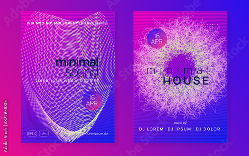 Edm Event. Party Banner. Psychedelic Disco Illustration. Violet Techno Design. Dance Trance Element. Pink Sound Background. Electro Invite. Green Edm Event