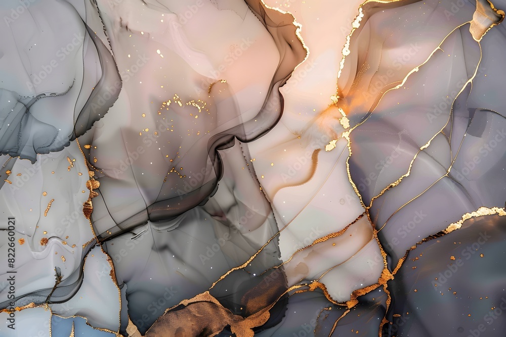 Alcohol Ink Abstract Background with Gold Cracks Alcohol Ink Abstract Background with Gold Cracks