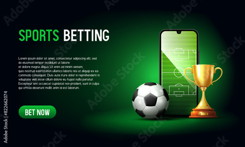 Sports betting banner. Banner for a website. Vector illustration.
