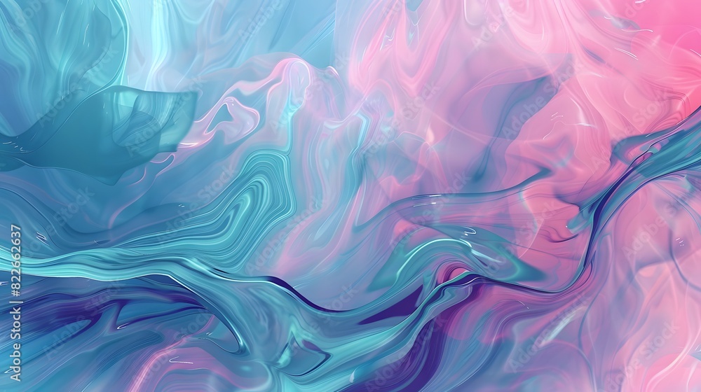 Turquoise and Pink Abstract Background with Brush Strokes