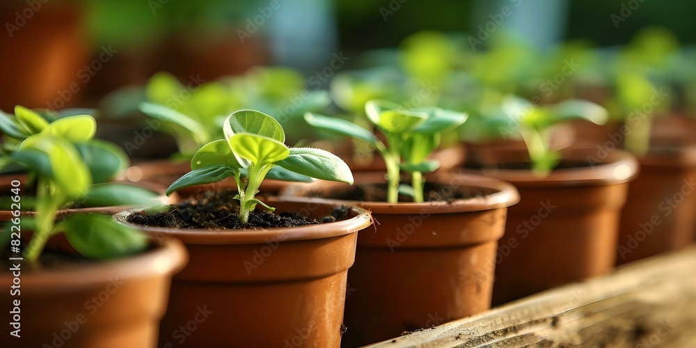 Nurtured Seedlings Ready for Growth in Fertile Soil. Concept Gardening Tips, Seedling Care, Soil Preparation, Plant Growth, Garden Maintenance