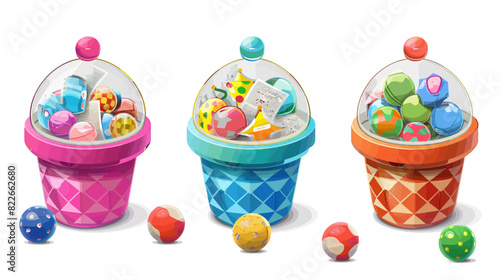 Colorful lottery balls and tickets in motion - illustration of chance and luck, vibrant gaming concept
