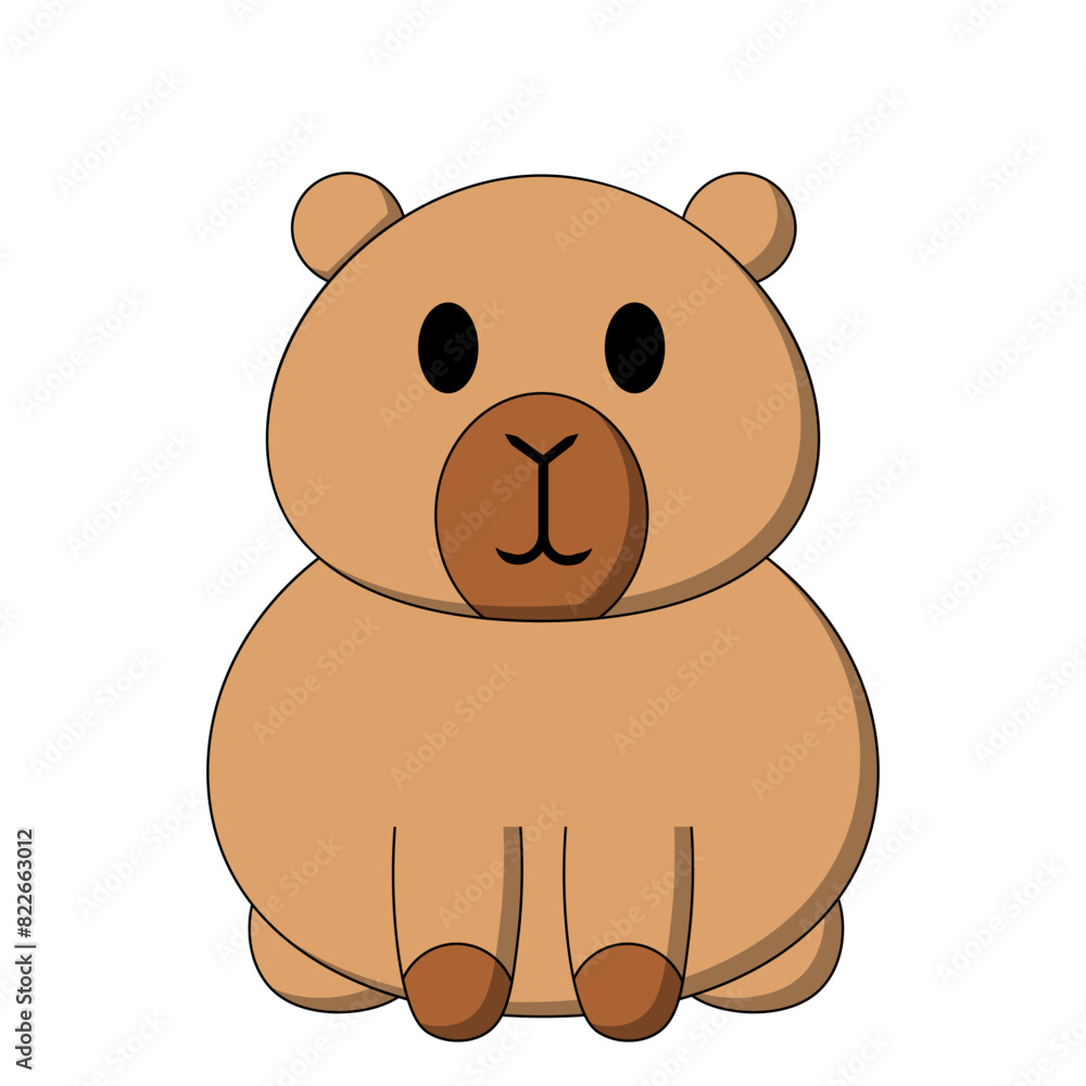 Obraz premium Cute cartoon Capybara in color