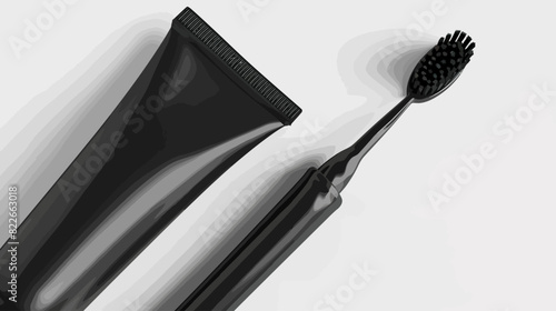 Smooth black toothbrush and toothpaste set isolated on white - Dental Hygiene Basics	

