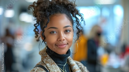 Wallpaper Mural Young woman with grey hair and glasses smiles at the camera. Torontodigital.ca