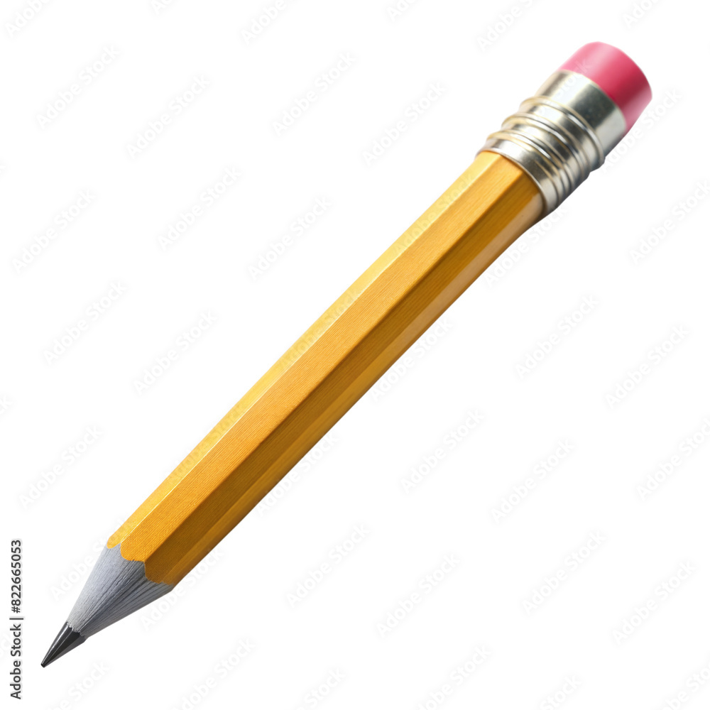 A pencil with a red eraser on the end A pencil with a red eraser on the end