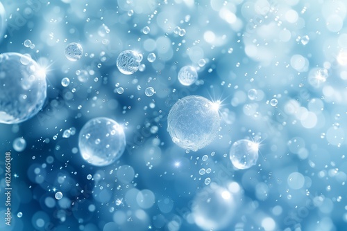 Wallpaper Mural : A cool abstract background with icy blues and whites, featuring frosty bubbles that appear to be suspended in a winter wonderland, evoking a sense of cold and purity. Torontodigital.ca