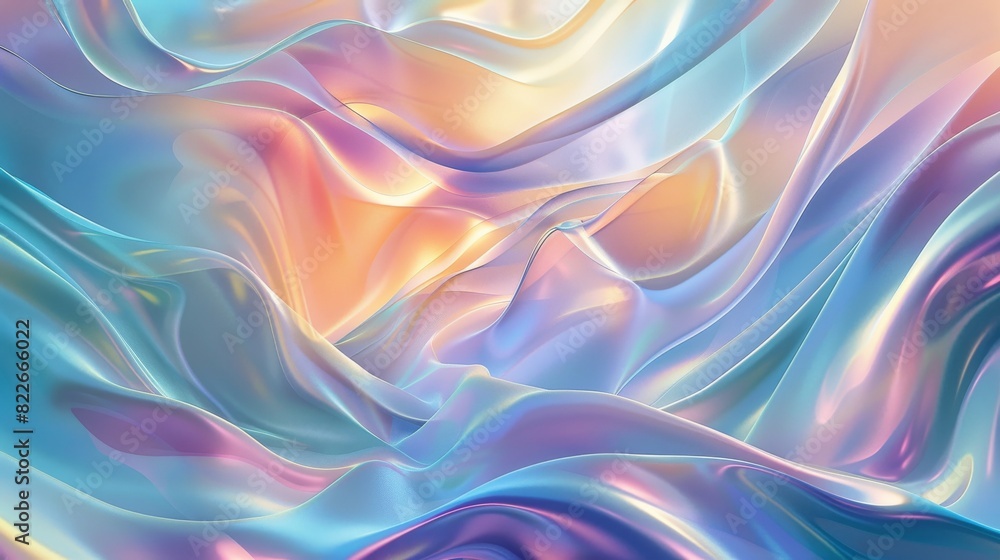 A colorful, flowing piece of fabric with a blue and orange hue A colorful, flowing piece of fabric with a blue and orange hue