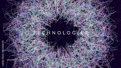 Tech Background. Deep learning for future intelligence. Cyber dots connect in the flow of automation. Mobile analytics for global information security. Ai Background.