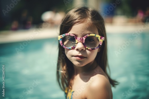 Active Summer girl swim. Water vacation. Generate Ai © juliars