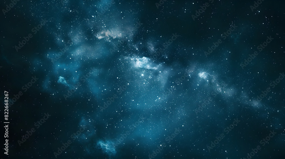 Fototapeta premium Abstract Blue Night Sky with Stars and Nebula