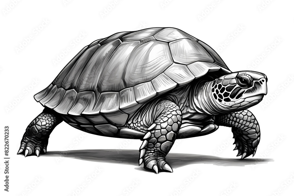 Obraz premium Beautiful painting and illustration of a cool and beautiful and funny turtle