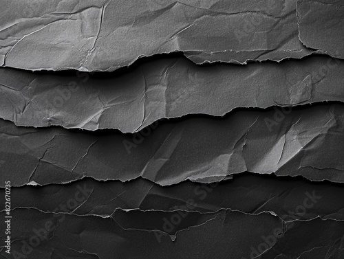 Wallpaper Mural Pieces Paper. Torn Ripped Black Paper Abstract Background Banner Torontodigital.ca