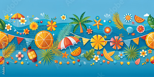 Colourful summer background layout banners design