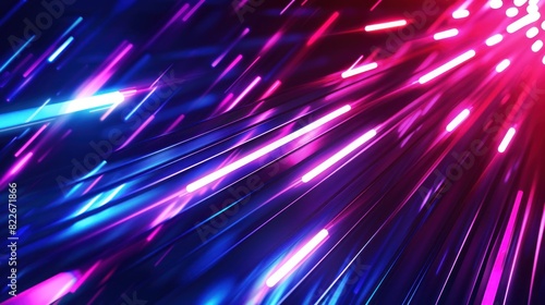 Futuristic abstract dynamic high-speed motion light movement fast arrows on dark background.