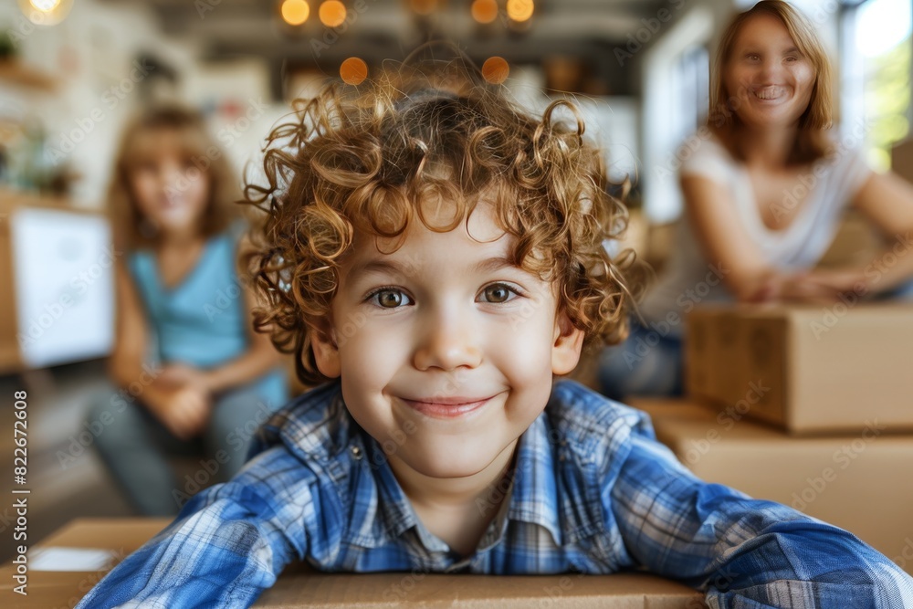 Smiling Siblings with Moving Boxes, Bright Daylight, Joyful Packing and Relocation in Cozy Home Setting Photography Smiling Siblings with Moving Boxes, Bright Daylight, Joyful Packing and Relocation in Cozy Home Setting Photography