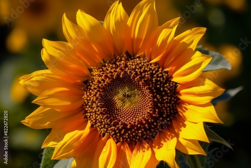 Detailed image showcasing the bright petals and intricate patterns of a sunflower in natural sunlight