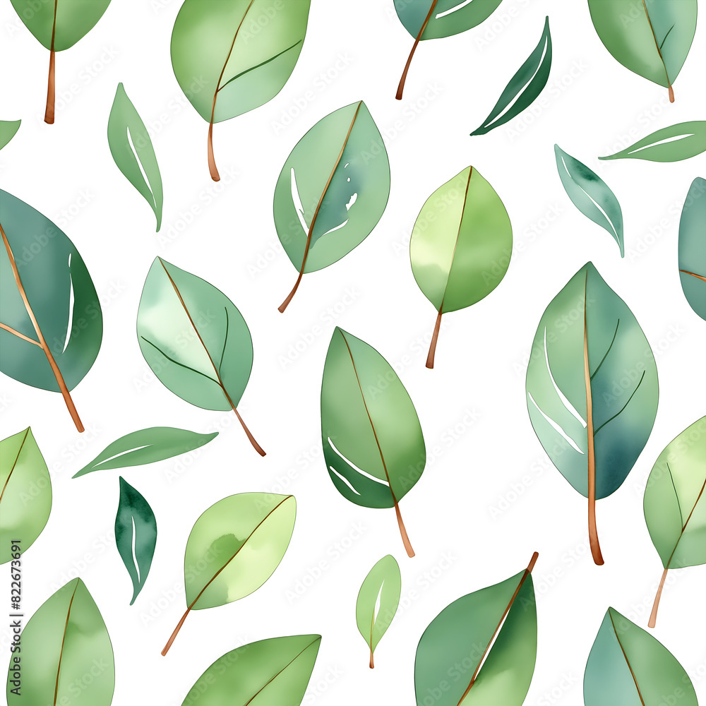 watercolor green eucalyptus leaves on a white background watercolor green eucalyptus leaves on a white background