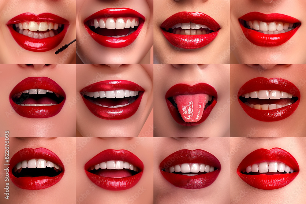 Compilation of Womans Lips Collage Compilation of Womans Lips Collage