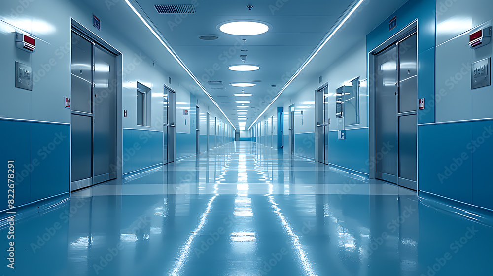 Minimalistic Hospital Corridor: Innovation & Technology