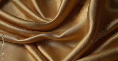 Silk background cloth gold texture sheet curtain bed beauty fabric abstract wedding luxury. © Gnevkovska