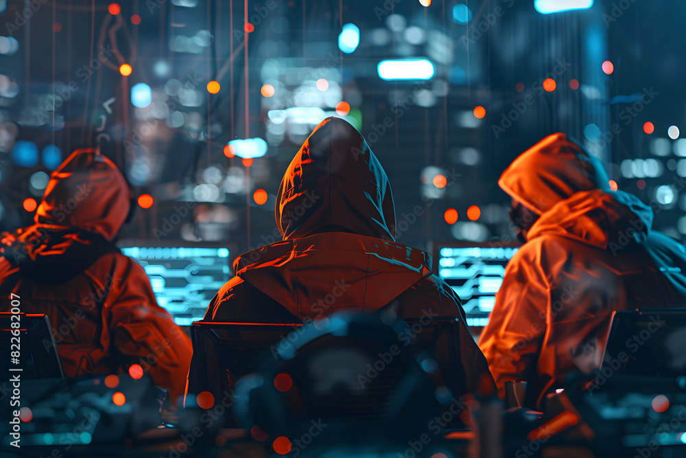 Cyber security concept featuring hackers. Cyber security concept featuring hackers.