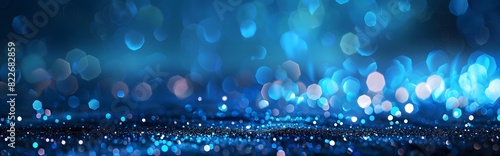Abstract Background with Blue Bokeh Lights and Glitter © MD