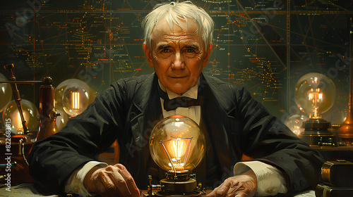 Representation of the inventor scientist, Thomas Alva Edison