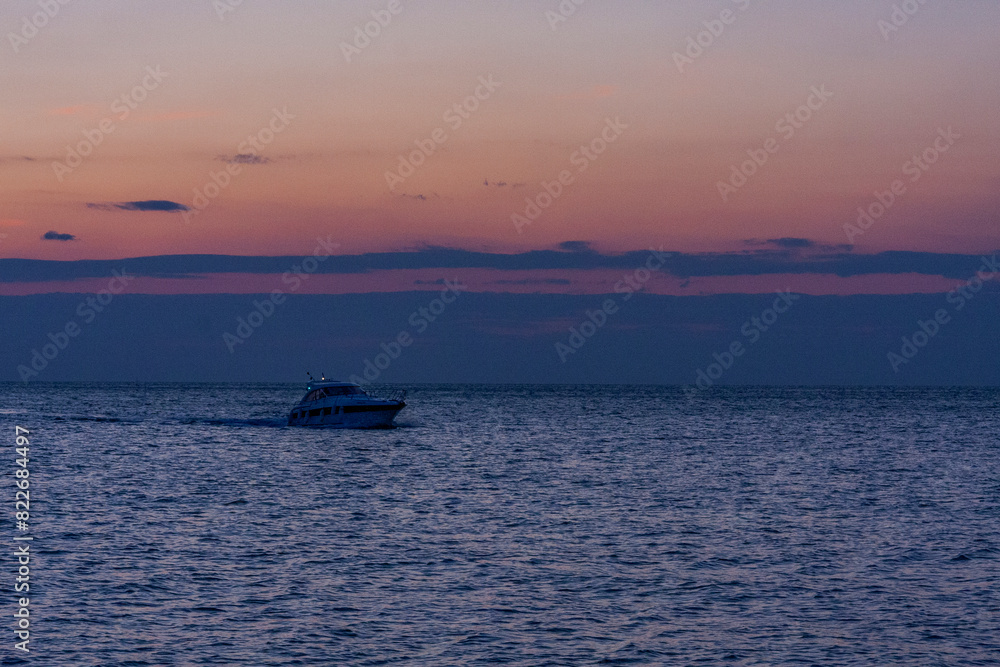 Naklejka premium Sunset at Beach in Koper Slovenia 
