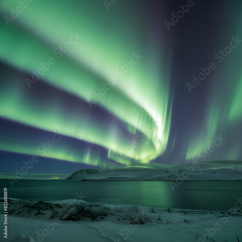 beautiful aurora in the night