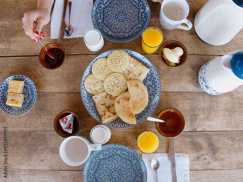 Desayuno típico Marroquí en un Riad, Marrakech