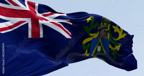 Konstfotografi Close-up of Pitcairn islands flag waving in the wind