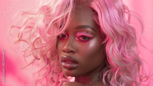 Black woman with pink hair © Juli Soho