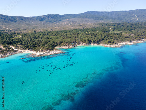 Sithonia coastline near Orange Beach, Chalkidiki, Greece