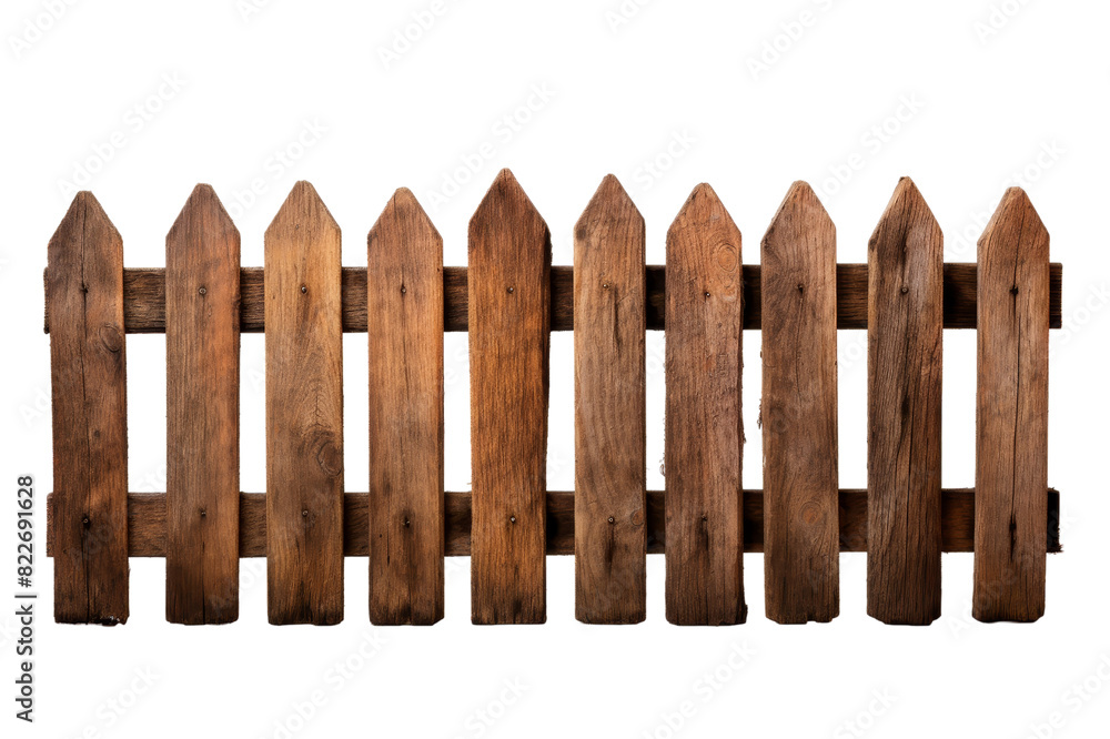 Rustic Wooden Fence isolated on transparent background, png, cut out. Rustic Wooden Fence isolated on transparent background, png, cut out.