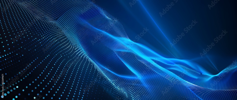 Fototapeta premium Blue Glowing Polygonal Lines on Dark Background