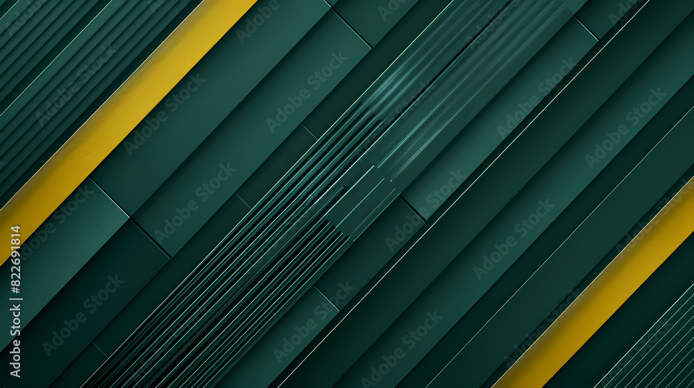 Obraz premium Dark Green and Yellow Line Digital Corporate Background - Modern and Professional Design 